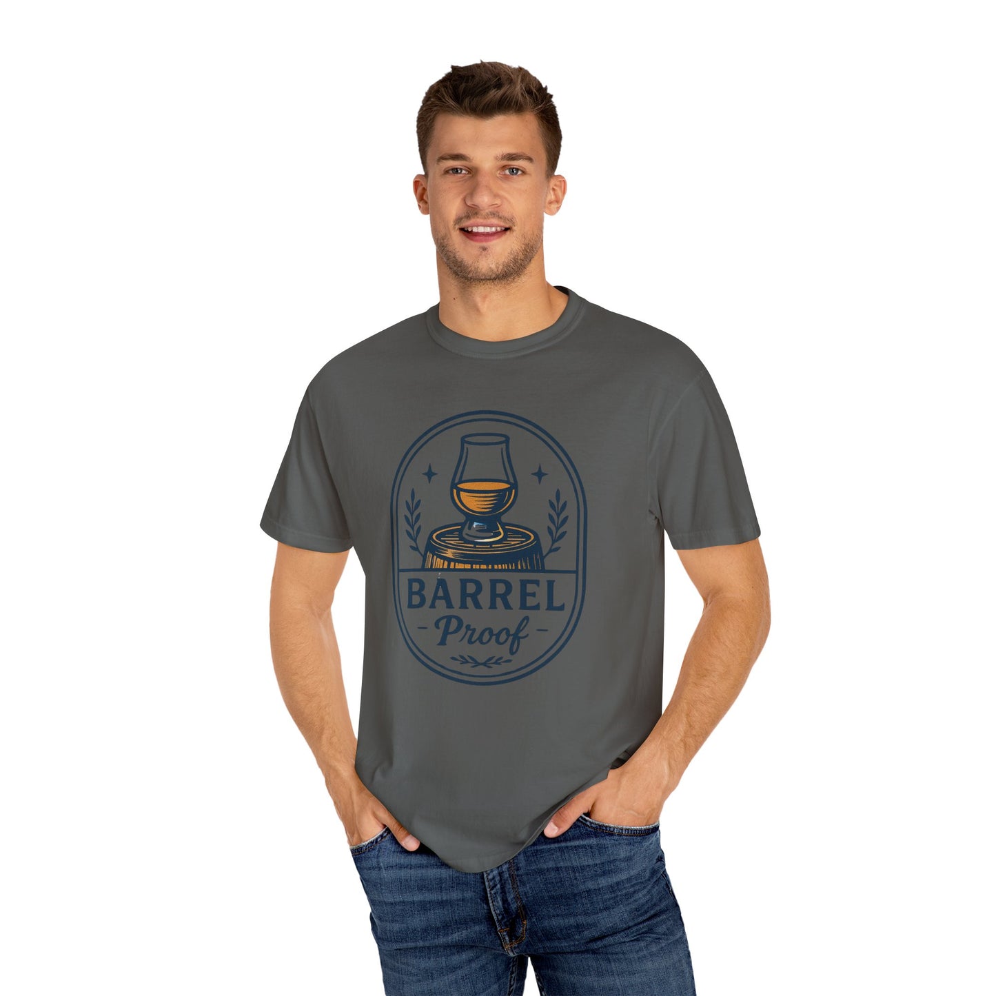 Barrel Proof v2 Unisex Garment-Dyed T-Shirt - Casual Whiskey Lover's Tee