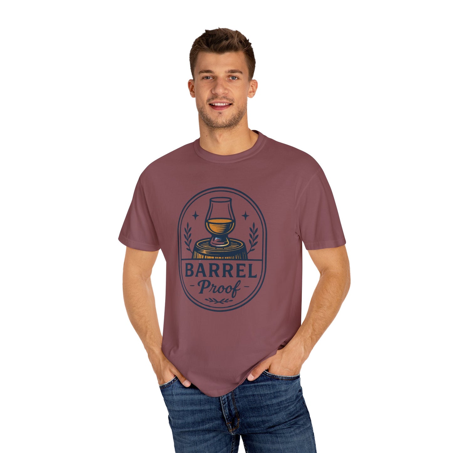 Barrel Proof v2 Unisex Garment-Dyed T-Shirt - Casual Whiskey Lover's Tee