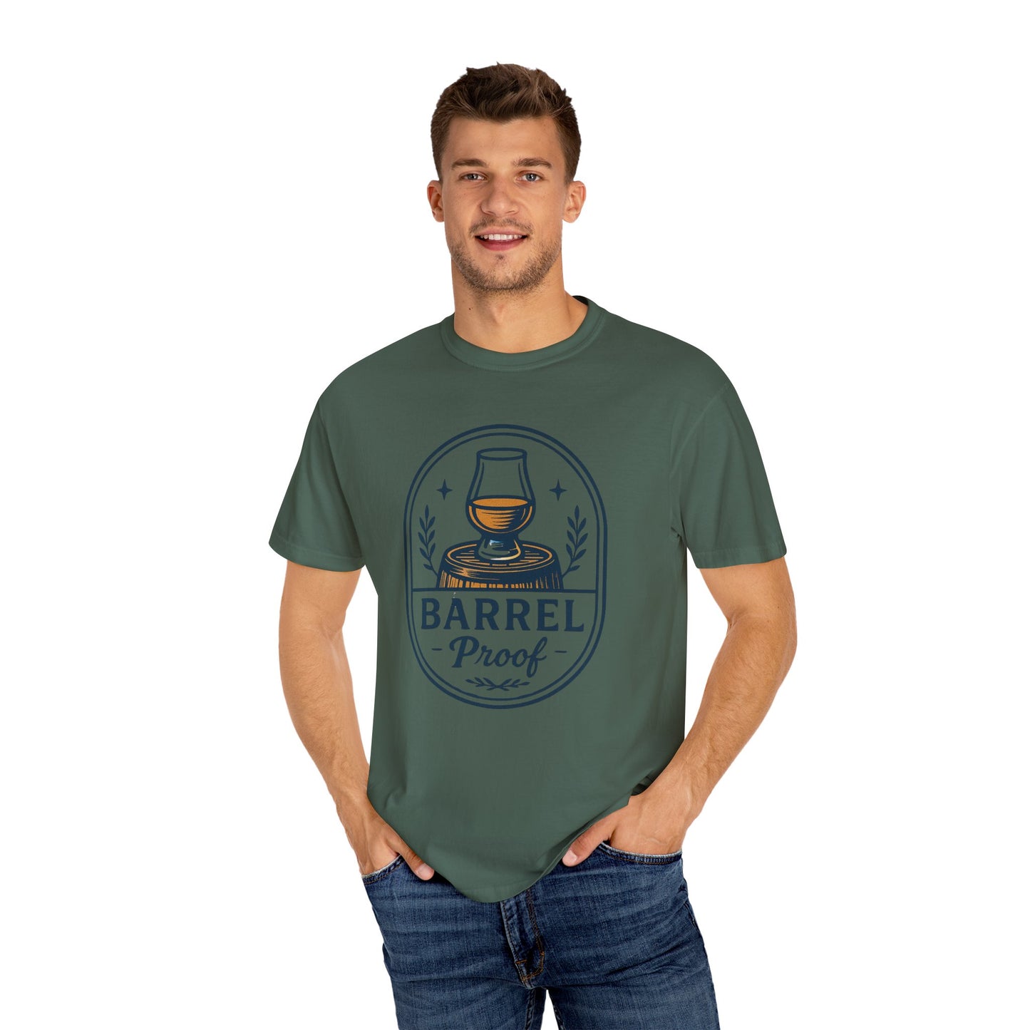 Barrel Proof v2 Unisex Garment-Dyed T-Shirt - Casual Whiskey Lover's Tee