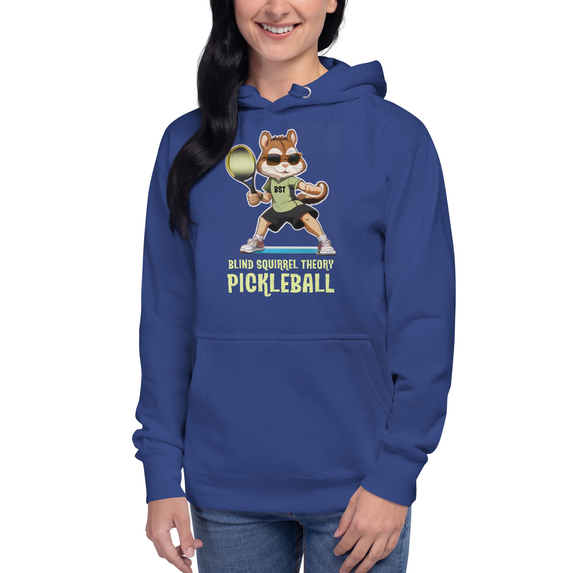 Team Royal Unisex Premium Hoodie with Blind Squirrel Theory Pickleball Logo on Front